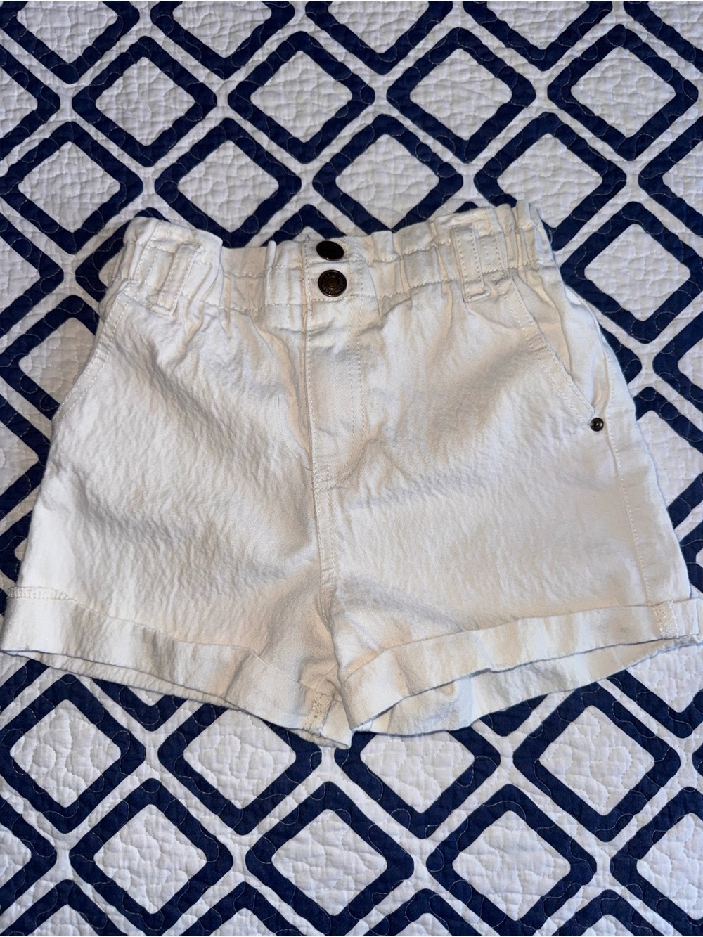 Jessica Simpson Girls White Denim High Rise Cuffed Shorts Size 5/7